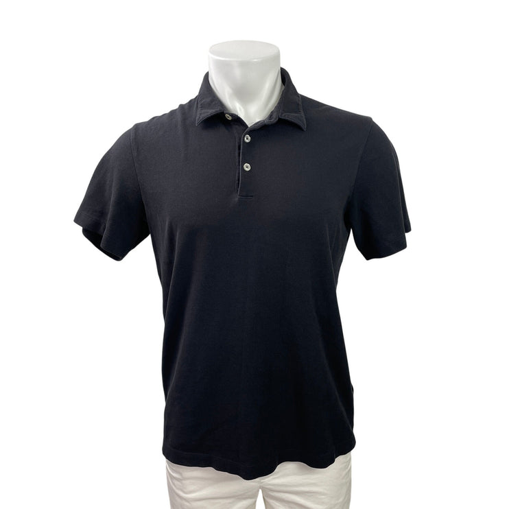Theory Mens Black Short Sleeve Golf Tennis Casual Collared Polo Shirt Top Size M