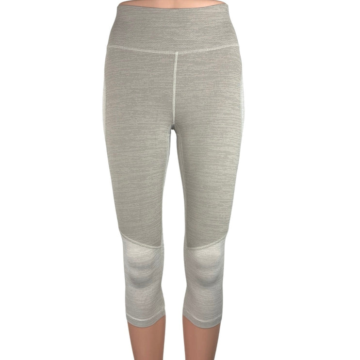 Outdoor Voices Gray White Colorblock Low Rise Pull On Capri Leggings Size XS