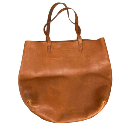 Madewell Women's Brown Vegan Leather Double Strap Travel Tote Hand Shoulder Bag