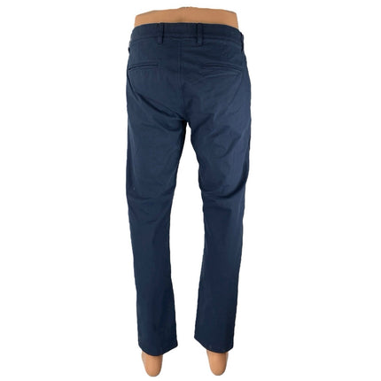 J.Crew Men's Navy Blue Stretch High Rise Straight Chino Khaki Trousers Pants 32