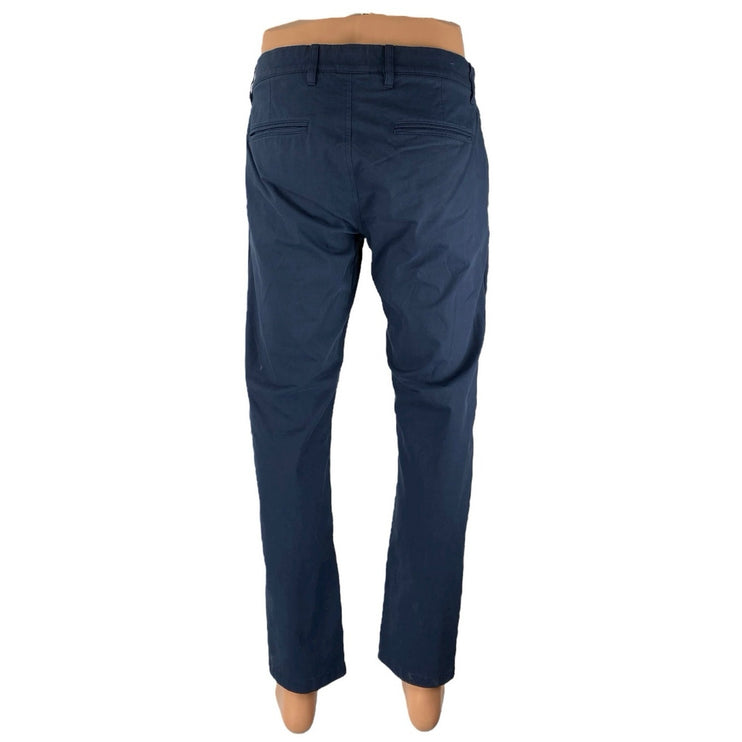 J.Crew Men's Navy Blue Stretch High Rise Straight Chino Khaki Trousers Pants 32