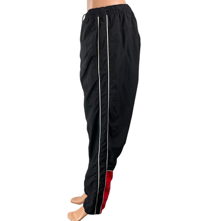 Karl Legarfeld Women's Black Side Stripes Drawstring Athletic Track Pants Size L