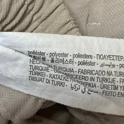 Zara Women's Beige High Waisted Pleated Drawstring Tapered Trousers Pants Size S