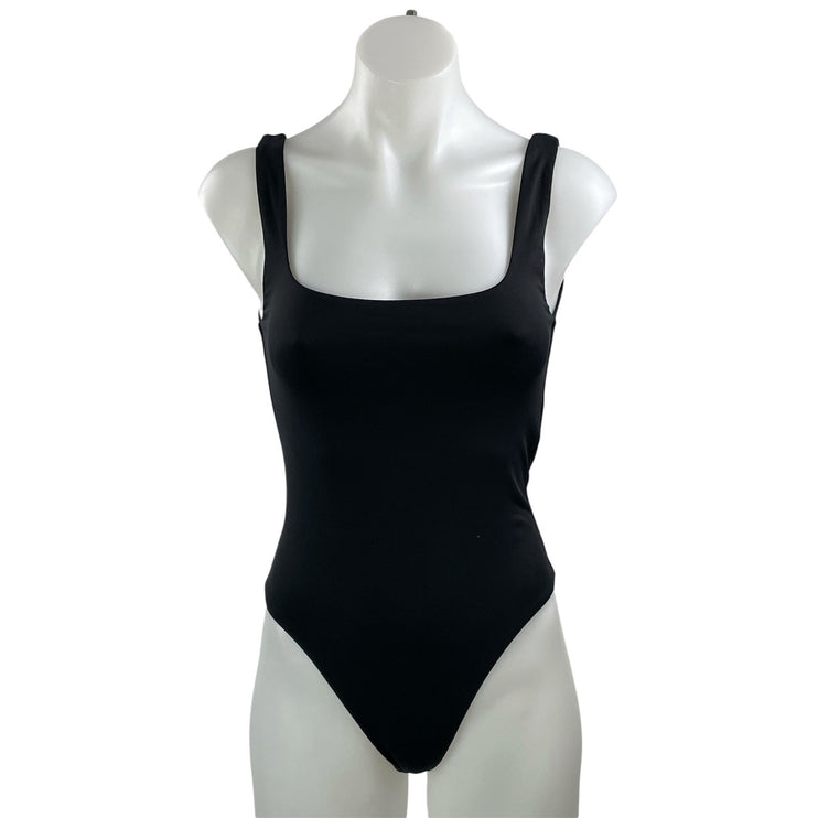 Aritzia Babaton Black Gray Sleeveless Square Neck Shapewear Bodysuits Top Size S