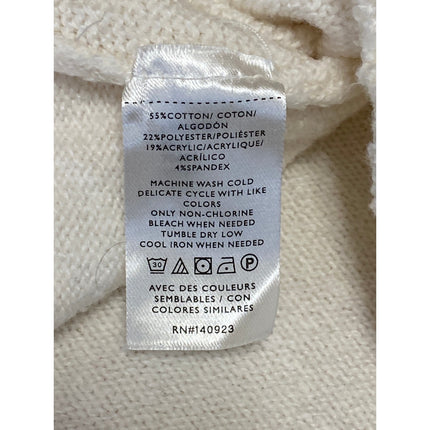 Ann Taylor LOFT Women's Cream Long Sleeve Crew Neck Sweatshirt Sweater Top XL