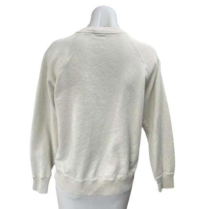Something Navy Cream White Embroidered Logo Long Sleeve Sweatshirt Top Size XS