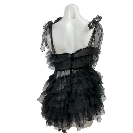 Widow Dusk Devotions Black Sheer Mesh Sleeveless Mini A-Line Tank Dress Size XS