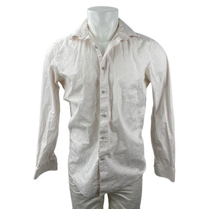 Bar III Be Men's White Slim Fit Stretch Long Sleeve Button Down Shirt Size S