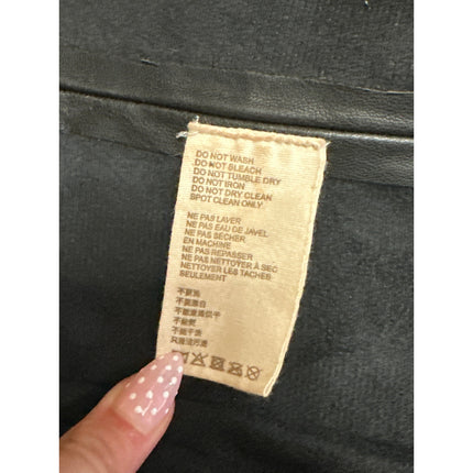 Anthropologie Let Me Be Black Faux Leather Sleeveless Peplum Cami Tank Top OS