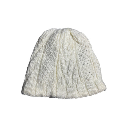 Columbia Women's White Cable Knit Winter Casual Snow Bonnet Beanie Cap Hat OS