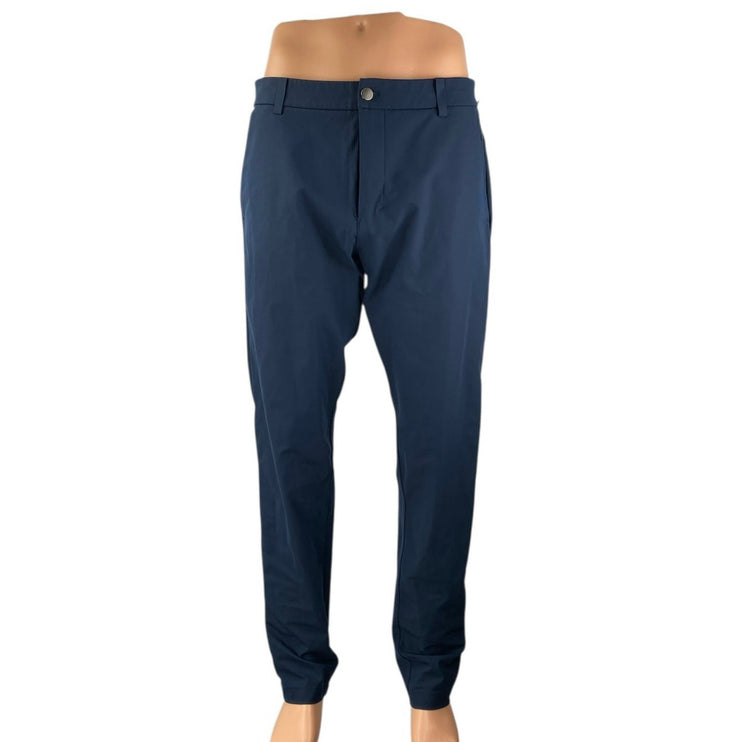 Lululemon Men's Blue High Waist Straight Leg Chino Khaki Trousers Pants Size 33