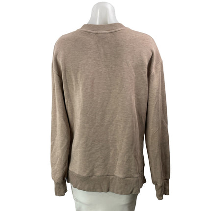 Varley Women's Heather Tan Taupe Long Sleeves Relaxed Pullover Sweater Top Sz S