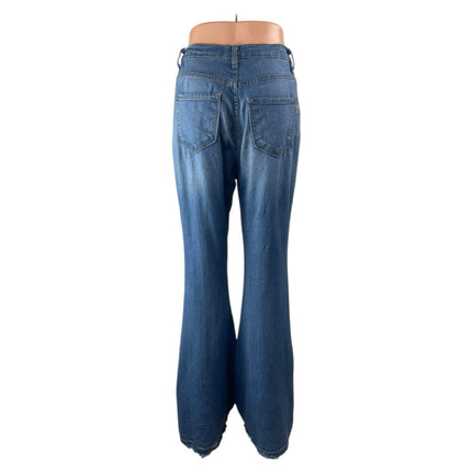 Vibrant M.I.U Womens Blue High Rise Flare Bootcut Bell Bottom Denim Jeans Size 7