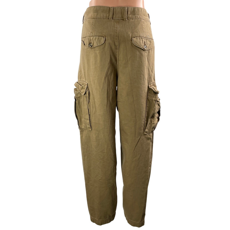 Banana Republic Women's Tan Utility High Rise Baggy Cargo Denim Jeans Size 30/10