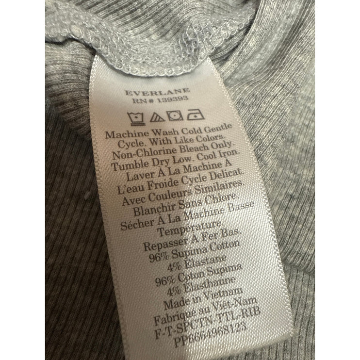 Everlane Women's Gray Rib Knit Turtleneck Long Sleeve Sweatshirt Sweater Top L
