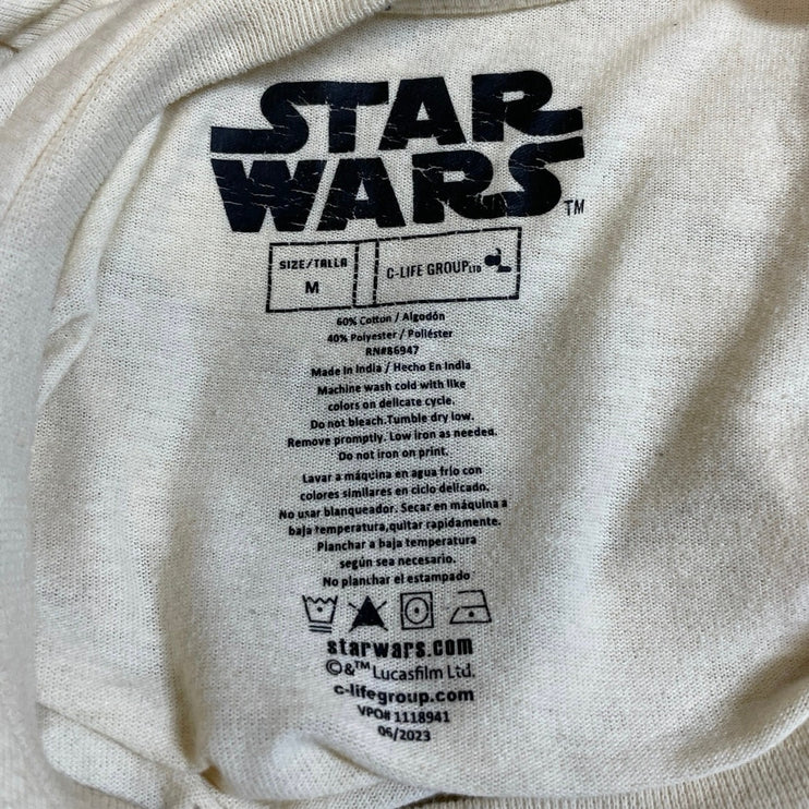 Star Wars Men's Cream Retro Rainbow Classic Short Sleeve T Shirt Tee Top Size L