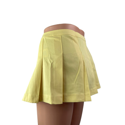 Fila x Hailey Women's Yellow Mid Waist Pleated Golf Tennis Mini A Line Skirt 4