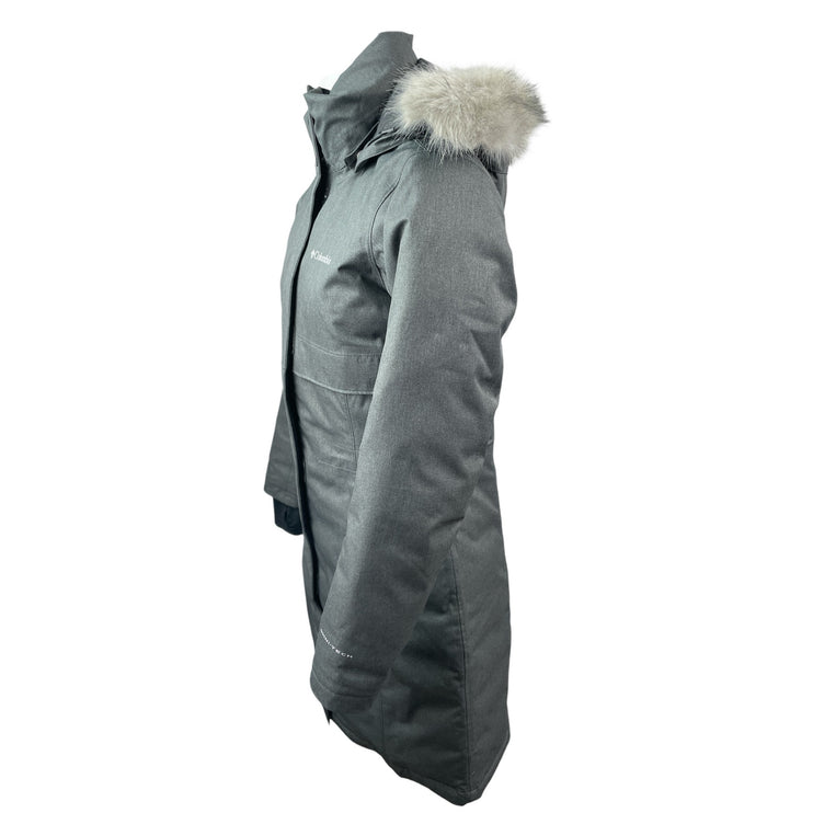 Columbia Apres Arson II Winter Long Down Faux Fur Hooded Parka Coat Jacket Sz S