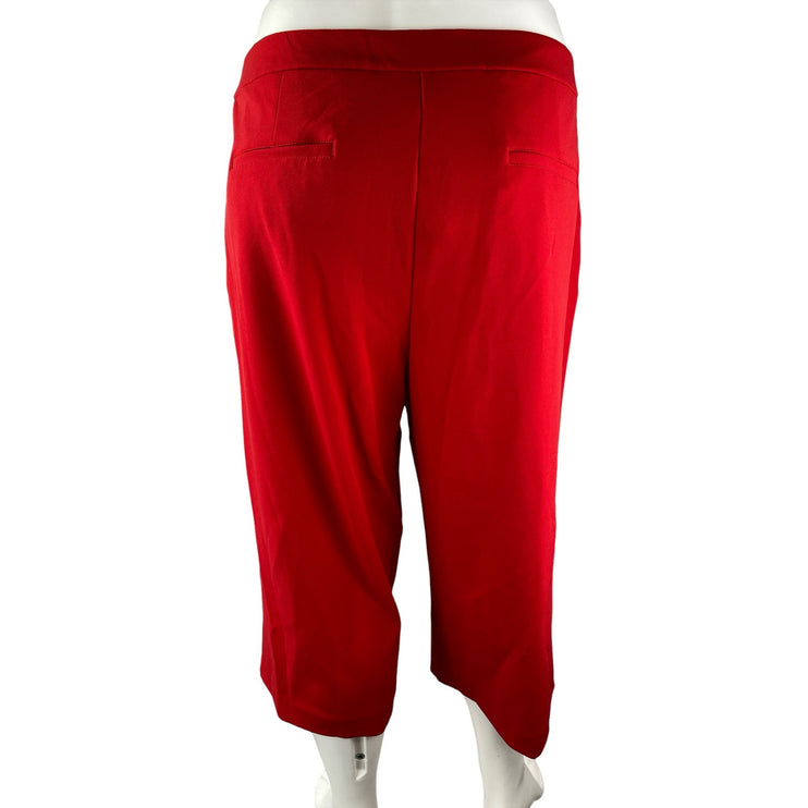 NEW Ashley Stewart Women's Red High Rise Wide Leg Sailor Trousers Pants Sz 22/24