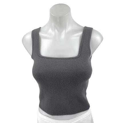 Abercrombie & Fitch Soft Gray Knit Sleeveless Cami Camisole Tank Crop Top Size S