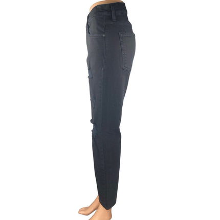 7 For All Mankind Paxtyn Black Distressed High Waist Bootcut Denim Jeans Size 30