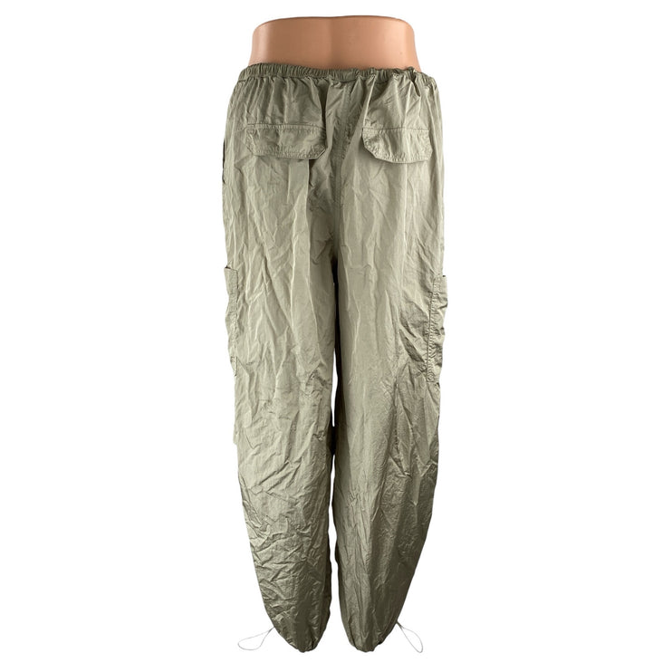 H&M Women's Gray High Rise Adjustable Parachute Baggy Jogger Trousers Pants Sz S