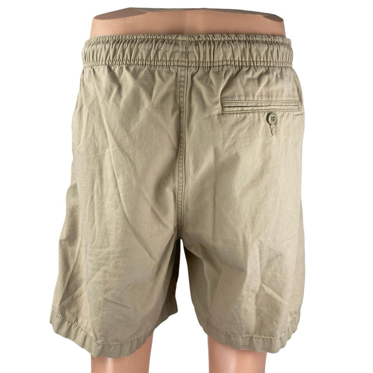 L.L.Bean Men's Beige Drawstring Elastic Waist Classic Straight Leg Walk Shorts M