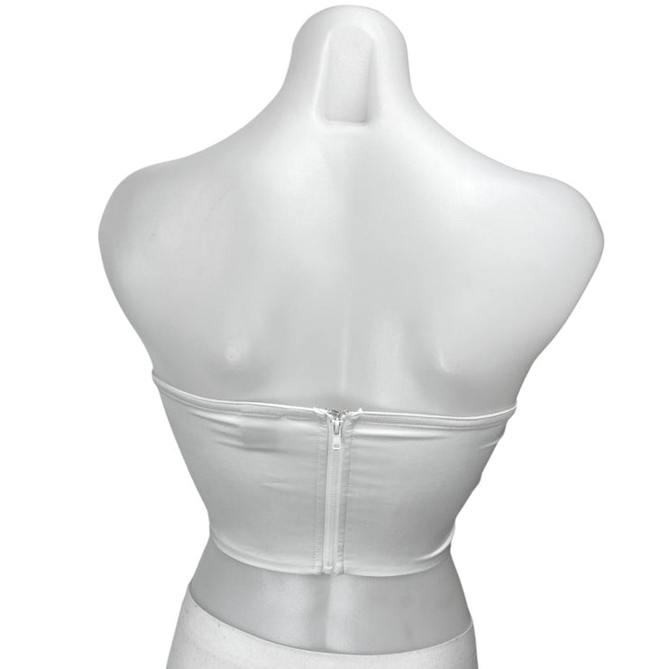 Princess Polly White Floral Lace Sleeveless Bandeau Corset Bustier Crop Top 2