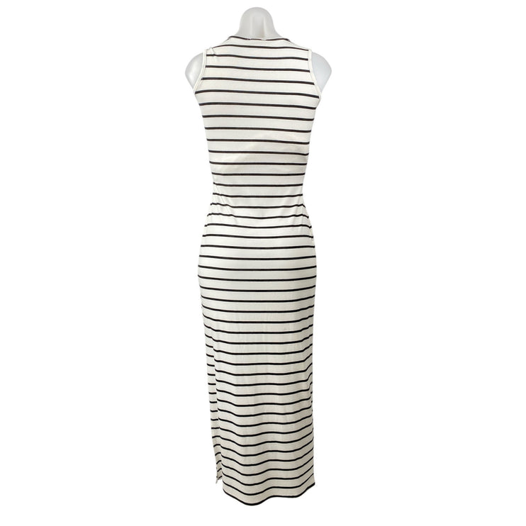 See You Monday SYM Women's White Striped Sleeveless Maxi Bodycon Tank Dress Sz L