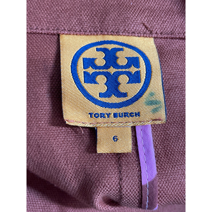 Tory Burch Women's Collared Long Sleeve Single Breasted Blazer Coat Jacket Sz 6