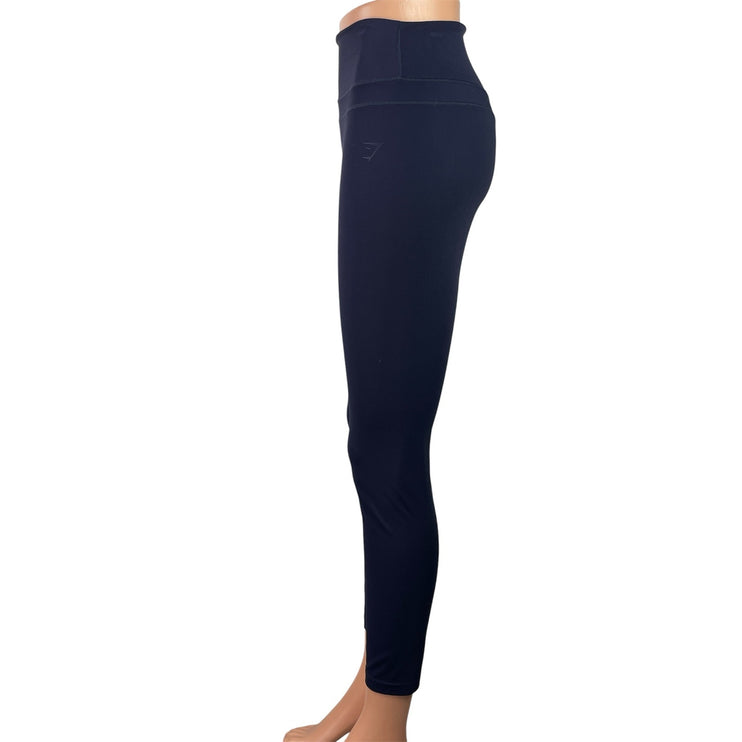 Gymshark Women's Navy Blue Cinch Cropped Yoga Athletic Leggings Pants Size S