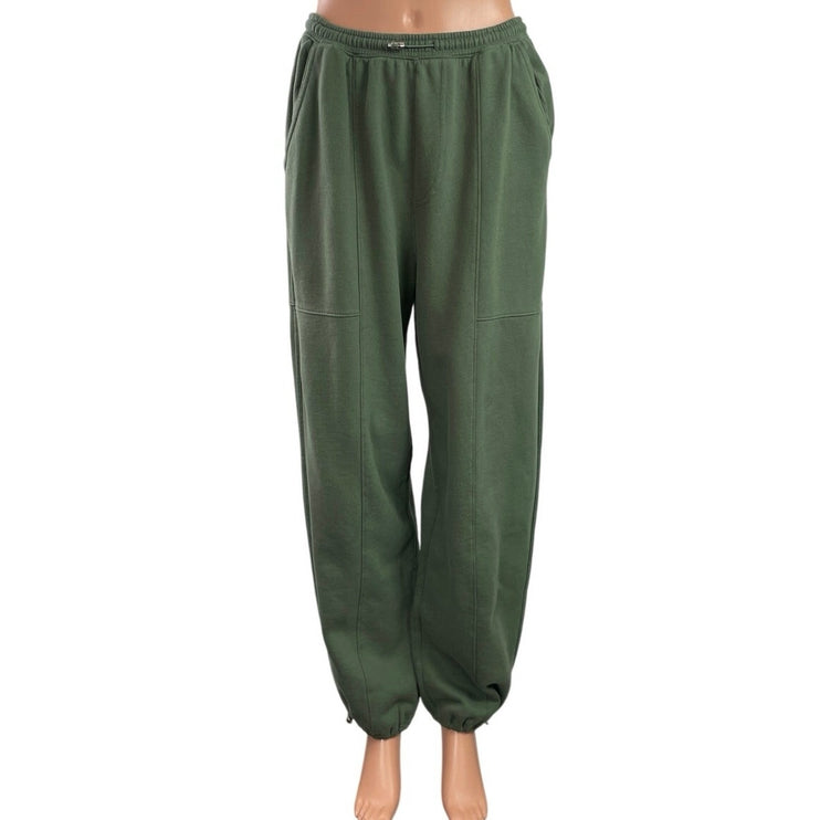 Abercrombie & Fitch Women's Green High Waisted Tapered Leg Cargo Sweatpants Sz S