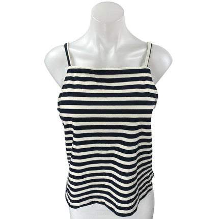 J.Crew Women's White Blue Striped Sleeveless Knit Cami Camisole Tank Top Size S