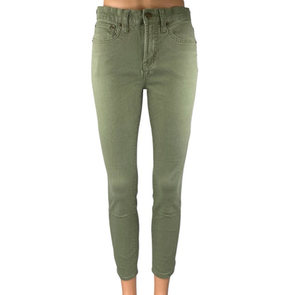 J.Crew Women's Green Mid Rise Skinny Leg Slim Fit Stretch Denim Jeans Pants 27