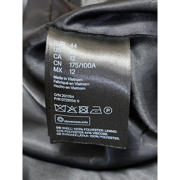 H&M Women's Black Open Front Collared Long Sleeve Blazer Coat Jacket Size 12