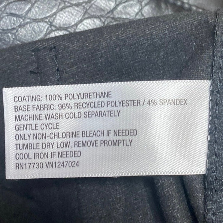 A New Day Women's Black Croc Faux Leather Vegan Wide Leg Trousers Pants Size 8