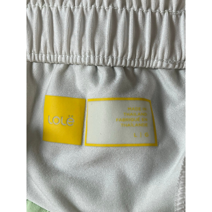 Lole Womens Light Green High Rise Elastic Waist Activewear Paperbag Shorts Sz L