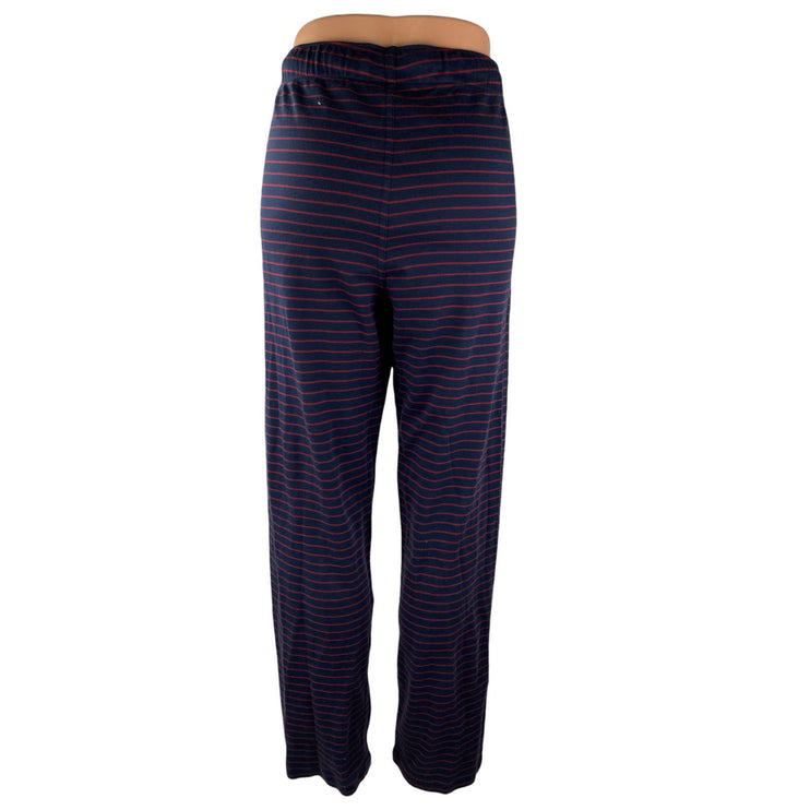 Brooks Brothers Women's Navy Blue Striped High Rise Straight Sweat Pants Size M