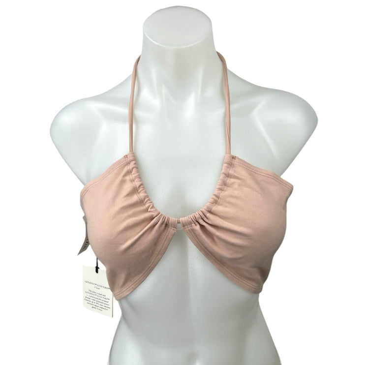 NEW Aritzia Sunday Best Cora Pink Halter Strap Multi Twist Bandeau Crop Top S