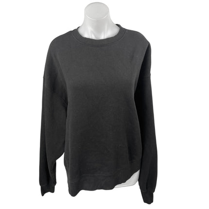 WeWoreWhat Women's Black Long Sleeve Crewneck Fleece Knit Sweater Top Size L