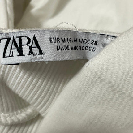 Zara Women's White Sleeveless Sweetheart Tie Wrap Blouse Crop Top Size M