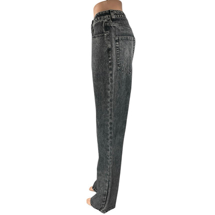 WeWoreWhat Women's Black High Waisted Straight Wide Leg Denim Jeans Pants Sz 28