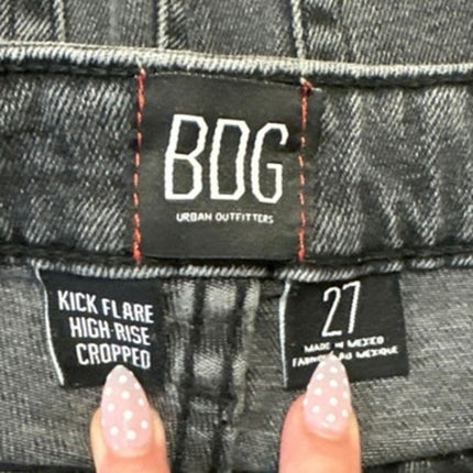 Urban Outfitters BDG Kick Flare Black High Rise Cropped Bootcut Denim Jeans 27