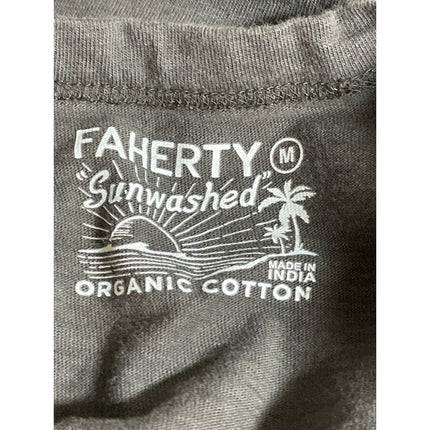 Faherty Sunwashed Mens Gray Crew Neck Short Sleeve Pocket Work Tee T-Shirt Top M