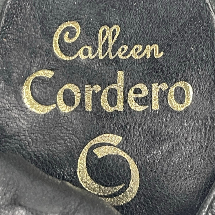 Calleen Cordero Women Black Open Toe Paltform Heels Ankle Strap Sandals Size 8.5