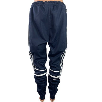 Adidas Workout Essentials All Set 3 Stripes Blue Knit Tapered Leg Track Pants M