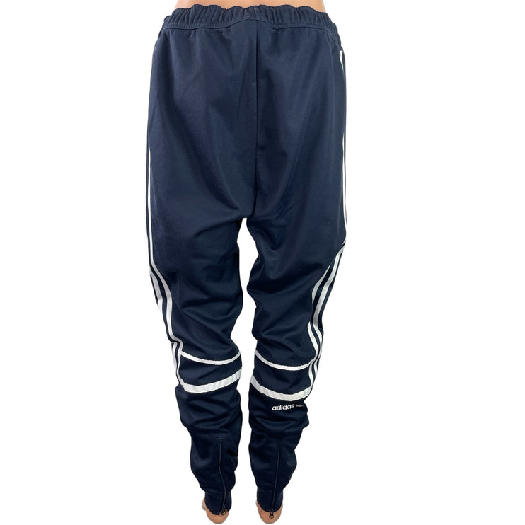 Adidas Workout Essentials All Set 3 Stripes Blue Knit Tapered Leg Track Pants M