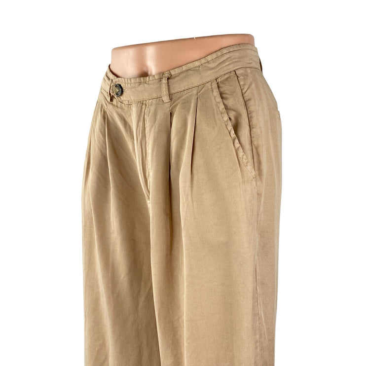 Thread Supply Women's Beige Tan Khaki High Rise Straight Trousers Pants Size S