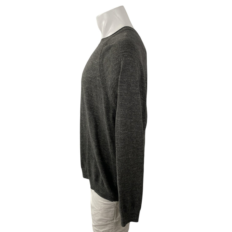 Lucky Brand Men's Dark Gray Heather Long Sleeve Crew Neck Sweatshirt Sweater L