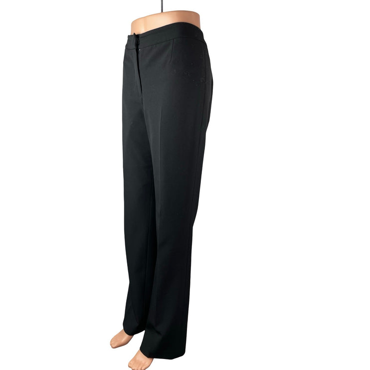 Nipon Boutique Kate Classic Fit Womens Black High Rise Straight Trousers Pants 4